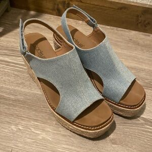 Denim Corky brand wedges size 9